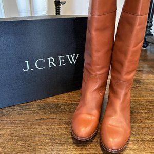 J.CREW Caramel Cognac Leather Booker Boots - Size 8.5